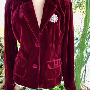 Burgundy/Red Velvet Blazer